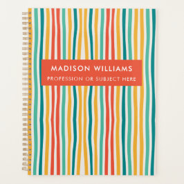 Färgad Linjer Modern Flowers Planner