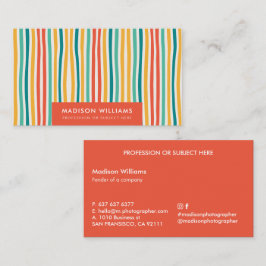 Färgad Linjer Snyggt Trendig Modern Business Busin Visitkort