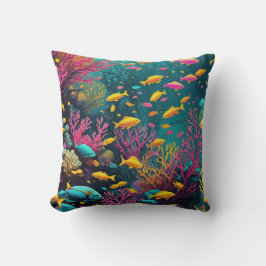 Färgad liten fisk i en rev kudde