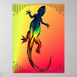 Färgad Lizard Poster