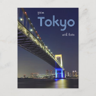 Färgad Ljus om Rainbow Bridge i Tokyo Vykort