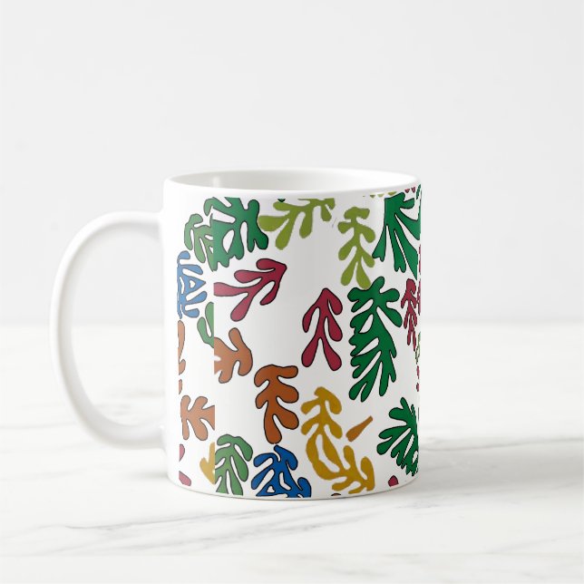 Färgad Lövs, MAtisse Stil Kaffemugg (Vänster)