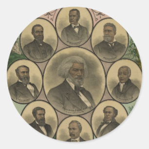 Färgad Manar Frederick Douglass 1883 Runt Klistermärke