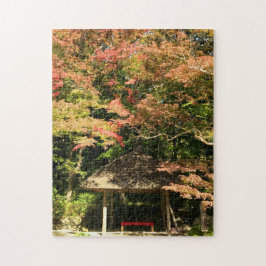 Färgad Maple Träd och Rest House Pussel