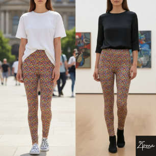 Färgad marmor av glas leggings