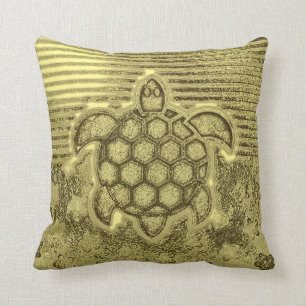 färgad marmorerad stenad havssköldpadda i 3d USA f Kudde