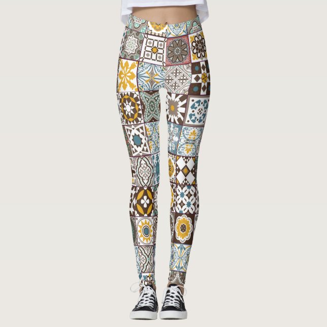 Färgad marockansk kakel leggings (Framsida)