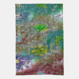 Färgad med groover och nedfläckad med flådda färge kökshandduk