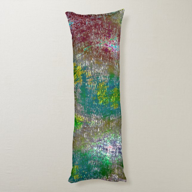 Färgad med groover och nedfläckad med flådda färge kroppskudde (Baksidan (Vertikal))