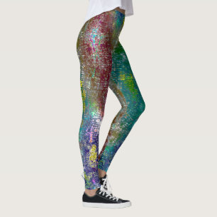 Färgad med groover och nedfläckad med flådda färge leggings