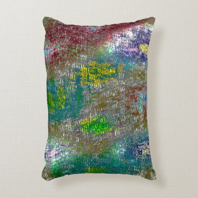 Färgad med groover och nedfläckad med flådda färge prydnadskudde (Framsidan(Vertikal))