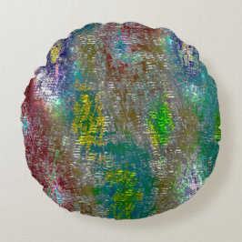 Färgad med groover och nedfläckad med flådda färge rund kudde