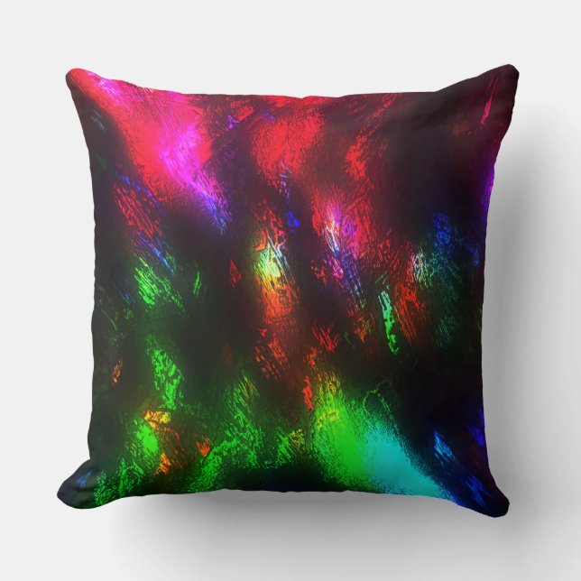 Färgad med ojämnhet överskuggad av svart färg kudde (Framsida)