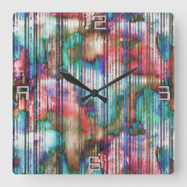 Färgad med slitet rand, virtuellt liggande fyrkantig klocka