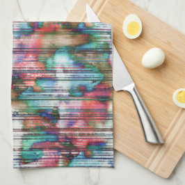 Färgad med slitet rand, virtuellt liggande kökshandduk