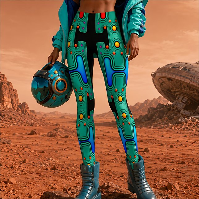 Färgad mekanisk Android Futuristisk Robot Leggings (Skapare uppladdad)