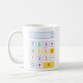 Färgad miniräknare matematikdesign för Number Day Kaffemugg