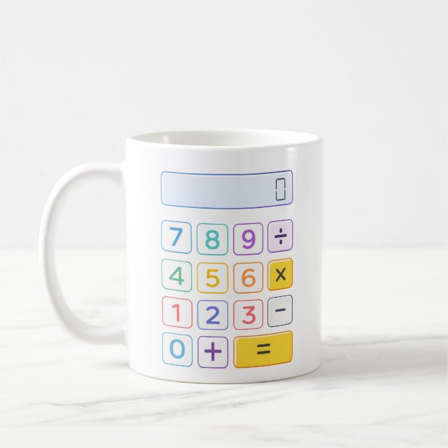 Färgad miniräknare matematikdesign för Number Day  Kaffemugg (Vänster)