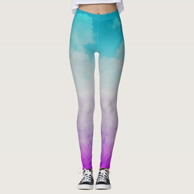 Färgad moln leggings (Framsida)