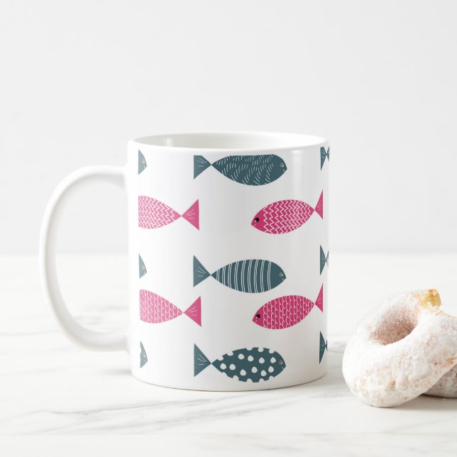 färgad mönster kaffemugg (Med munk)