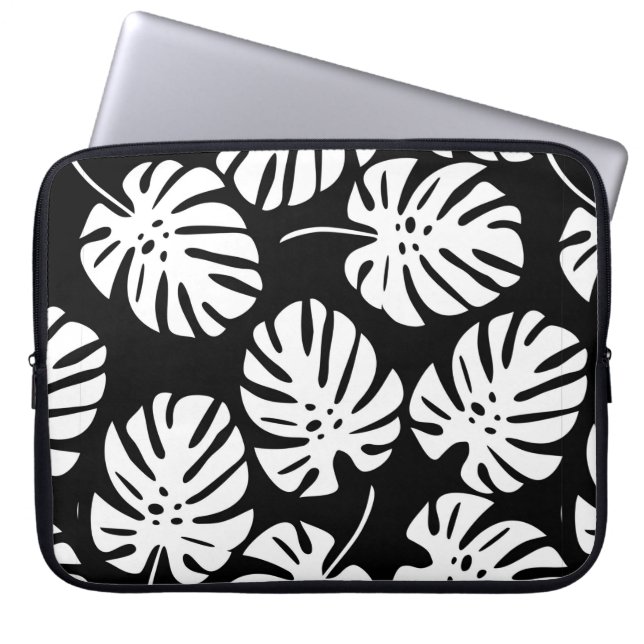 Färgad monstera löv sömlös mönster laptop fodral (Framsidan)