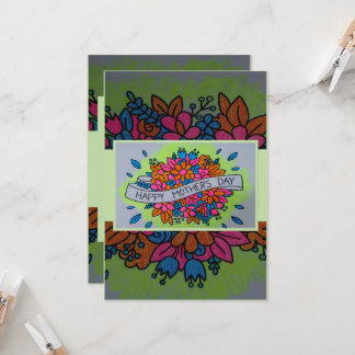 Färgad Mors dag-kort Inbjudningar