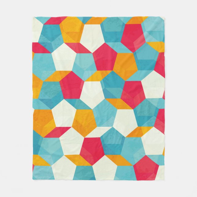 färgad mosaik, sömlös mönster fleecefilt (Framsidan)