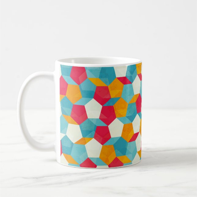färgad mosaik, sömlös mönster kaffemugg (Vänster)