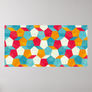 färgad mosaik, sömlös mönster poster