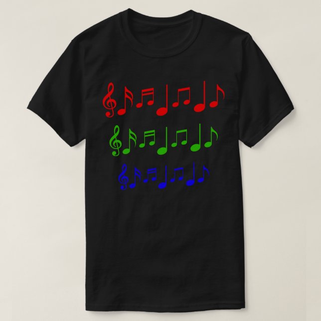 Färgad Musik noter T Shirt (Design framsida)