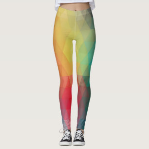Färgad Neon Glass Mönster Leggings