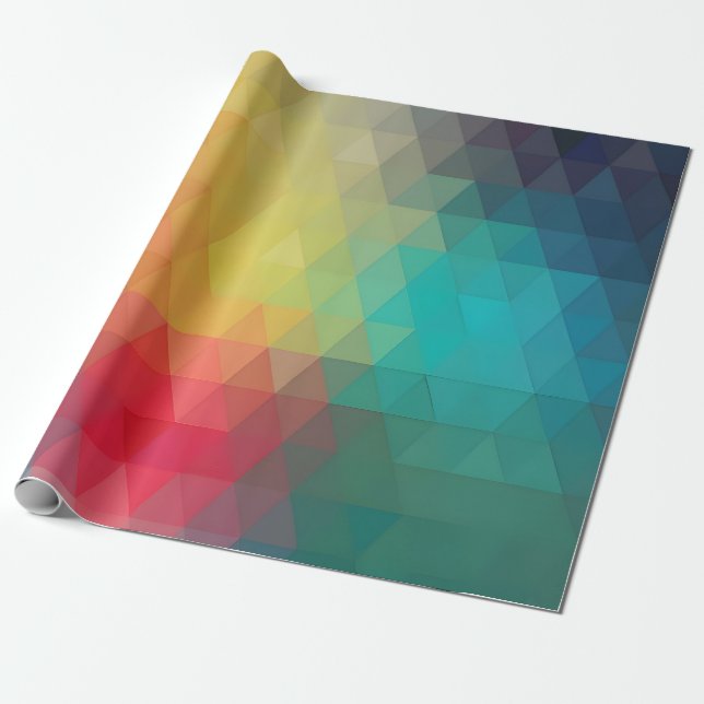 Färgad Neon Glass Mönster Presentpapper (Utrullad)