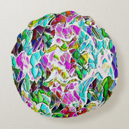 Färgad- och glanstrykningar i mjölk rund kudde