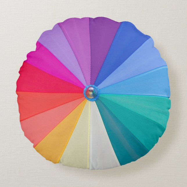 Färgad på bomull runda dekorativ kudde (Framsidan)