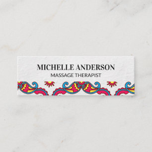Färgad Paisley Flower Mönster Mini Visitkort