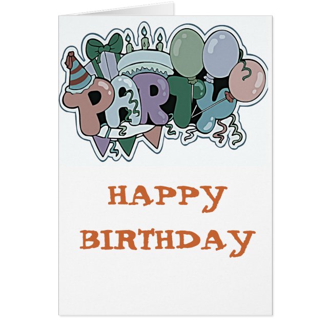 Färgad Party Hälsningskort (Framsidan)