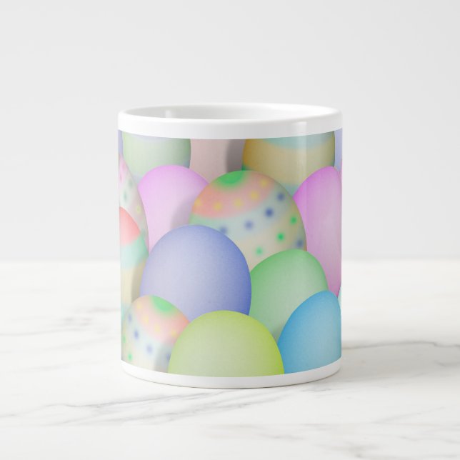 Färgad Påskägg Background Jumbo Mugg (Framsidan)