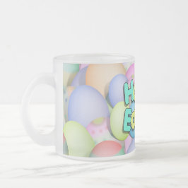 FÄRGAD PÅSKÄGG - GLAD PÅSK FROSTAD GLASMUGG