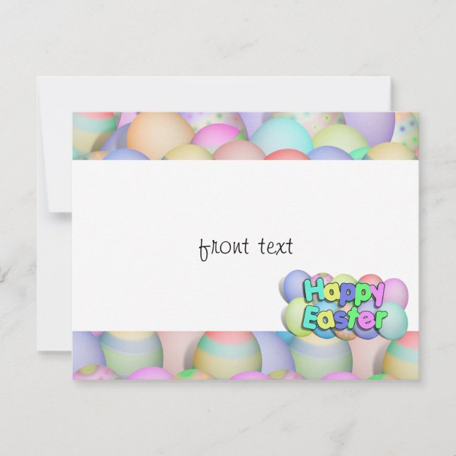 FÄRGAD PÅSKÄGG - GLAD PÅSK INBJUDNINGAR (Framsida)