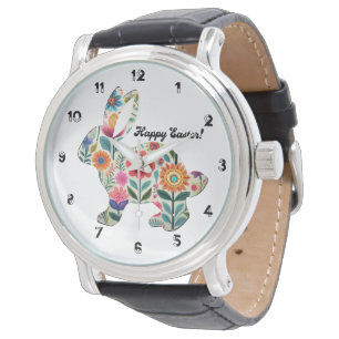 Färgad Påskhare Silhouette Armbandsur