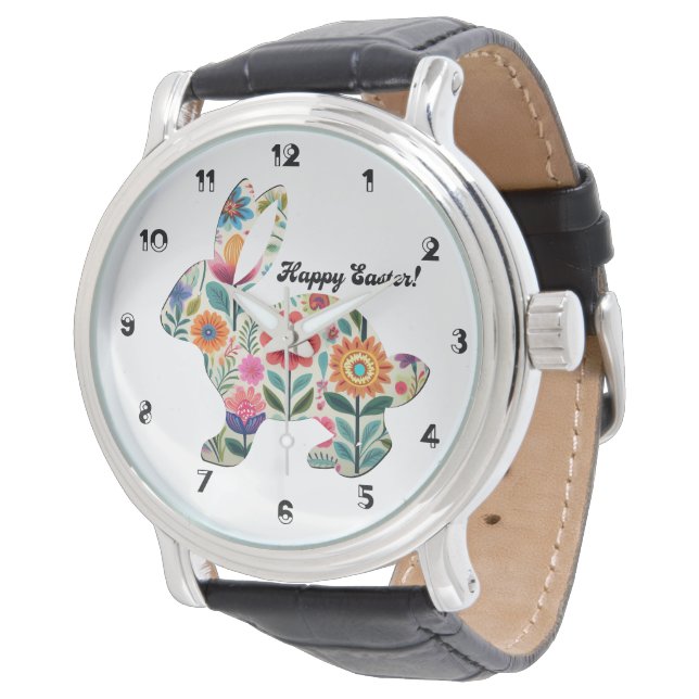 Färgad Påskhare Silhouette Armbandsur (Vinklad)