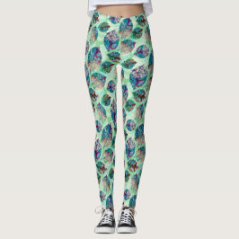 Färgad pastel Höst löv Leggings