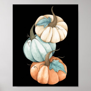 Färgad Pastel Pumpkin för höstsäsong Poster