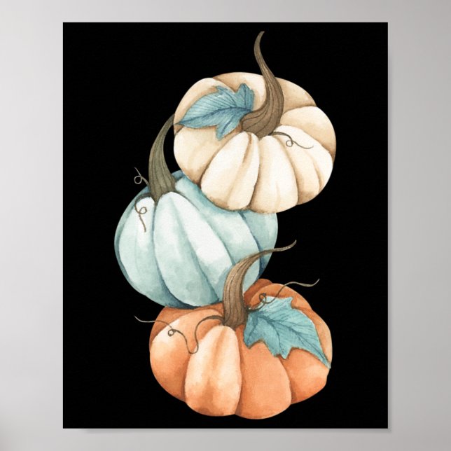 Färgad Pastel Pumpkin för höstsäsong Poster (Framsidan)