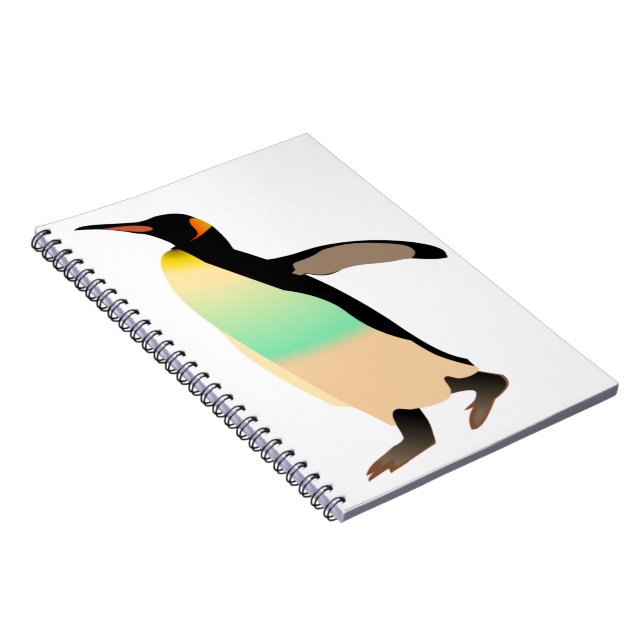 Färgad Peguin Anteckningsbok Med Spiral (Högra Sidan)