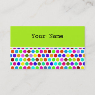 Färgad Polka dots Mönster + rygg och text Visitkort