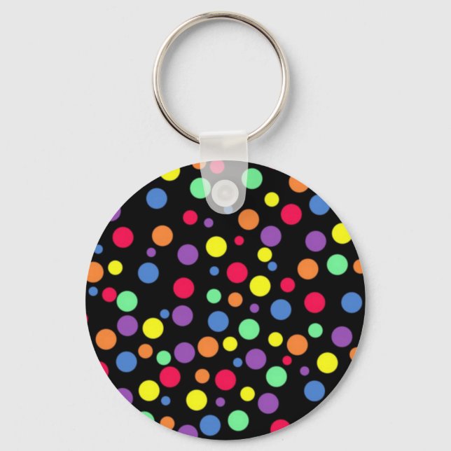 Färgad Polka dots Nyckelring (Framsida)