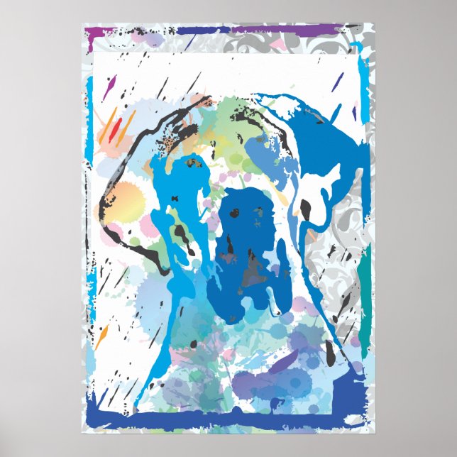 Färgad poster great dane (Framsidan)