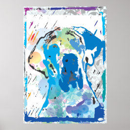 Färgad poster great dane
