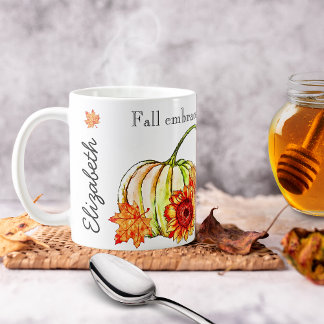Färgad Pumpkin på Svartvit-fallsofferten Mugg